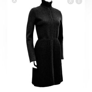 Valentino Sweater Coat with Zipper Front and Pleated Skirt - M - new
